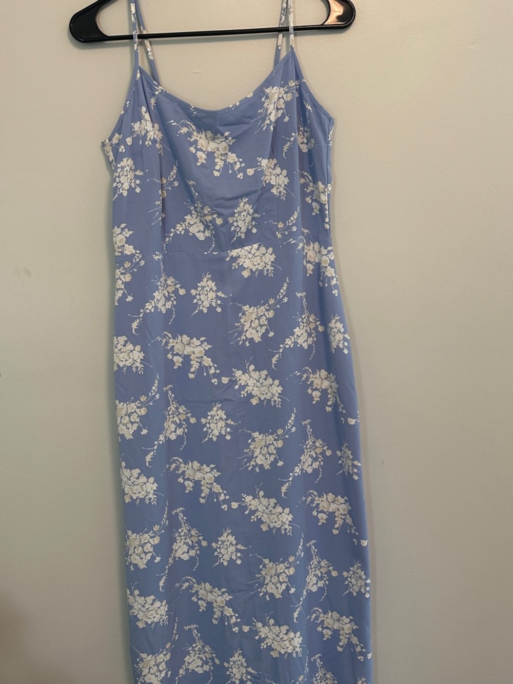 Abercrombie & Fitch Light Blue Floral Slip Midi Dress